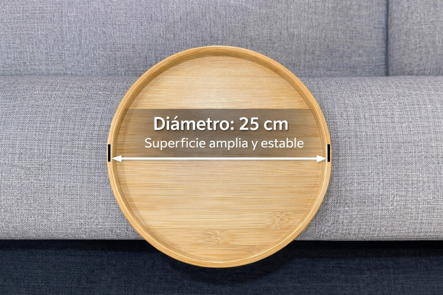 Bandeja Clip-On de Madera Natural para Reposabrazos de Sofá