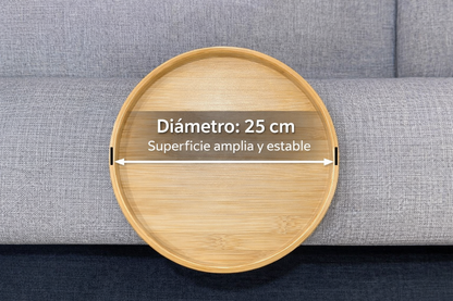Bandeja Clip-On de Madera Natural para Reposabrazos de Sofá